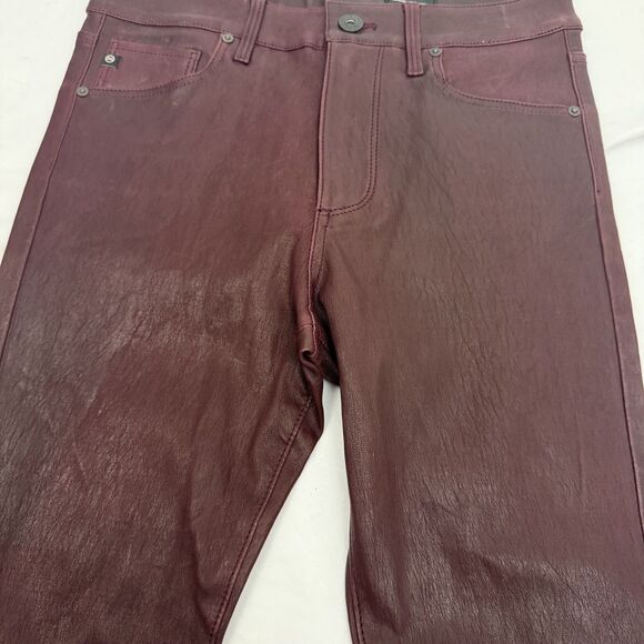 AG Adriano Goldschmied Lamb Leather Farrah Skinny High Rise Leather Pant 26 B79 - Picture 4 of 5
